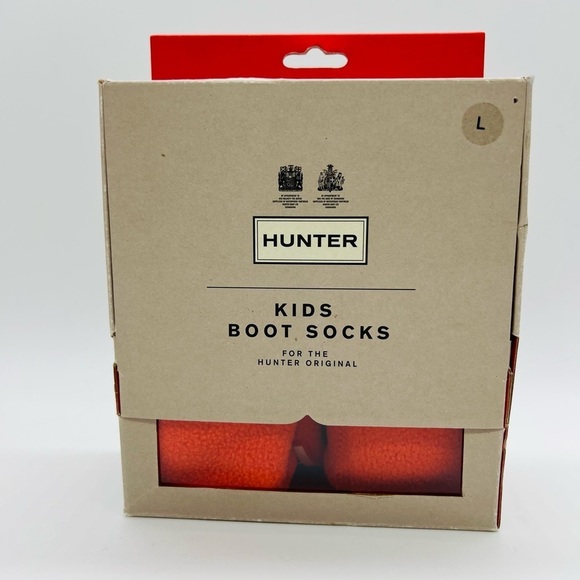 HUNTER YOUTH ORANGE BOOT SOCKS SIZE LARGE 1 - 3 NEW IN BOX - Picture 1 of 5